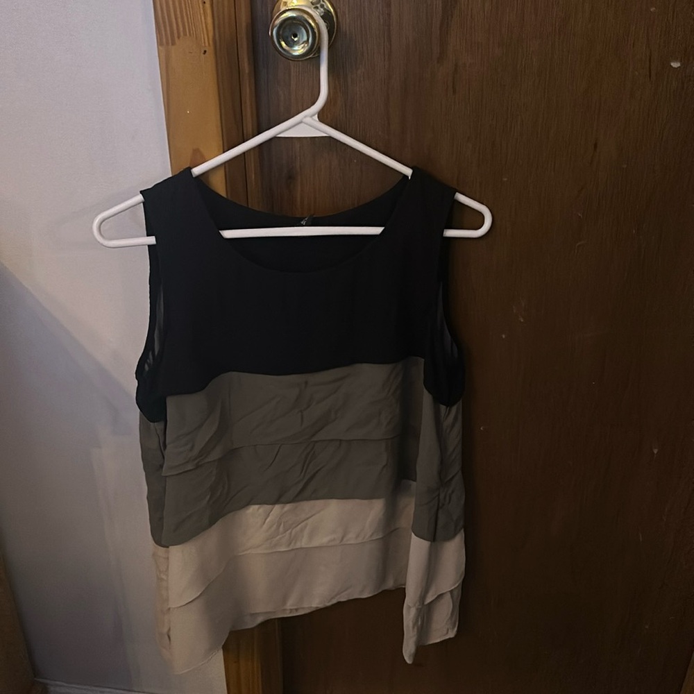 Beautiful black brown, and tan tank tunic